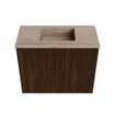 Mondiaz JOYA-DLUX Meuble de toilette 50cm - couleur Walnut - Vasque FAYE position Milieu Sans trou de robinet couleur Saba SW1424626