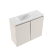 MONDIAZ TURE-DLUX Meuble toilette - 60cm - Linen - EDEN - vasque Opalo - position gauche - 1 trou de robinet SW1104419