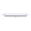 Arcqua Mira Inbouw Wastafel - 121x46x1.5cm - enkele wasbak - 2 kraangaten - cast marble - glans wit SW1581364