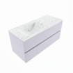 Mondiaz VICA-DLUX ensemble de meuble de salle de bain - 110cm - meuble sous-vasque cale - 2 tiroirs - lavabo encastré cloud gauche - sans trous de robinet - version haute de 60cm - opalo SW1088009