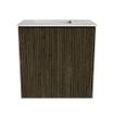 Mondiaz JOYA-DLUX 40cm toiletmeubel - kleur Shadow - Wastafel FAYE positie Links Zonder kraangat kleur Glace. SW1422725