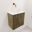 Mondiaz JOYA 40cm meuble de toilette - couleur Dusk - Vasque FAYE position Milieu Sans trou de robinet couleur Talc SW1421548