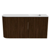Mondiaz JOYA 81.6cm toiletmeubel - ronding links kleur Walnut - Wastafel FAYE positie Rechts Zonder kraangat kleur Talc. SW1421294