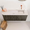 Mondiaz JOYA-DLUX 91.6cm toiletmeubel - ronding links kleur Shadow - Wastafel FAYE positie Rechts Zonder kraangat kleur Nata. SW1424994