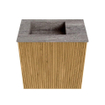 Mondiaz JOYA-DLUX 40cm toiletmeubel - kleur Oak - Wastafel FAYE positie Links Zonder kraangat kleur Oza. SW1424074