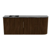 Mondiaz JOYA-DLUX Meuble de salle de bains 101.6cm - arrondi droite couleur Walnut - Vasque FAYE position Gauche Sans trou de robinet couleur Lava SW1422474