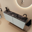 MONDIAZ TURE-DLUX Meuble toilette - 100cm - Greey - EDEN - vasque Lava - position droite - 1 trou de robinet SW1103947