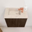 Mondiaz JOYA-DLUX Meuble de toilette 40cm - couleur Walnut - Vasque FAYE position Gauche 1 trou de robinet couleur Frappe SW1412059