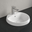 Villeroy & boch architectura lavabo à encastrer 45x45x17cm rond 1 trou pour robinet avec trou de trop-plein blanc alpin gloss ceramic+ SW762332