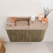 Mondiaz JOYA-DLUX 61.6cm meuble de toilette - arrondi droit couleur Dusk - Vasque FAYE position Gauche 1 trou de robinet couleur Arena. SW1426268
