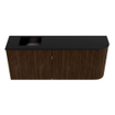 Mondiaz JOYA 101.6cm toiletmeubel - ronding rechts kleur Walnut - Wastafel FAYE positie Links 1 kraangat kleur Urban. SW1421412