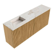 Mondiaz JOYA-DLUX 100cm toiletmeubel - kleur Oak - Wastafel FAYE positie Links 1 kraangat kleur Frappe. SW1421896