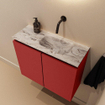 MONDIAZ TURE-DLUX Meuble toilette - 60cm - Fire - EDEN - vasque Glace - position droite - sans trou de robinet SW1103282