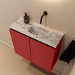 MONDIAZ TURE-DLUX meuble WC 60 cm Fire. EDEN lavabo Glace position droite. Sans trou de robinet. SW1103282