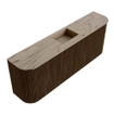 Mondiaz JOYA-DLUX 113.2cm toiletmeubel - ronding links en rechts kleur Walnut - Wastafel FAYE positie Midden Zonder kraangat kleur Arena. SW1424389