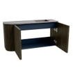 Mondiaz JOYA-DLUX Meuble de toilette 81,6cm - arrondi gauche couleur Shadow - Vasque FAYE position Droite 1 trou de robinet couleur Sombra. SW1425220