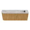 Mondiaz JOYA-DLUX Meuble de salle de bains 111,6cm - arrondi gauche couleur Chêne - Vasque FAYE position Droite Sans trou de robinet couleur Glace SW1422025