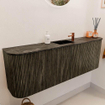 Mondiaz JOYA-DLUX Meuble de salle de bains 123,2cm - arrondi gauche et droite couleur Shadow - Vasque FAYE position Milieu 1 trou de robinet couleur Lava SW1422876