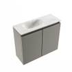 MONDIAZ TURE-DLUX meuble de toilettes 60cm Smoke. EDEN lavabo Ostra position gauche. Sans trou de robinet. SW1105156
