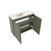 MONDIAZ TURE-DLUX Meuble toilette - 60cm - Army - EDEN - vasque Frappe - position gauche - 1 trou de robinet SW1102647