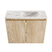 MONDIAZ TURE-DLUX 60cm toiletmeubel Washed Oak. EDEN wastafel Glace positie rechts. Met 1 kraangat. SW1103558