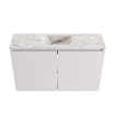 MONDIAZ TURE-DLUX Meuble toilette - 80cm - Cale - EDEN - vasque Glace - position centrale - 1 trou de robinet SW1103173