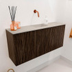 Mondiaz JOYA-DLUX 90cm meuble de salle de bains - couleur Walnut - Vasque FAYE position Milieu Sans trou de robinet couleur Opalo. SW1422500