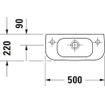 Duravit D Code lave-mains 50x22cm avec trou de robinet à droite blanc 0315107