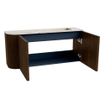 Mondiaz JOYA-DLUX 91.6cm meuble de toilette - arrondi gauche couleur Noyer - Vasque FAYE position Droite Sans trou de robinet couleur Nata SW1424533