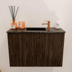 Mondiaz JOYA-DLUX 60cm meuble de toilette - couleur Walnut - Vasque FAYE position Milieu 1 trou de robinet couleur Lava. SW1422448
