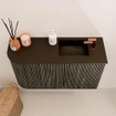Mondiaz JOYA 71.6cm toiletmeubel - ronding links kleur Shadow - Wastafel FAYE positie Rechts 1 kraangat kleur Urban. SW1421505