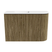 Mondiaz JOYA 61.6cm meuble de toilette - arrondi droit couleur Dusk - Vasque FAYE position Gauche Sans trou de robinet couleur Talc. SW1421605