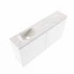 MONDIAZ TURE-DLUX Meuble WC 100cm Talc. EDEN lavabo Ostra position gauche. Sans trou de robinet. SW1104666