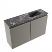 MONDIAZ TURE-DLUX meuble WC 80 cm Smoke. Lavabo EDEN Lava position droite. Sans trou de robinet. SW1104073