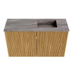 Mondiaz JOYA-DLUX 70cm toiletmeubel - kleur Oak - Wastafel FAYE positie Rechts 1 kraangat kleur Oza. SW1424085