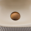 QeramiQ Fuente Ensemble lave-mains - 40x22x12cm - droite - nervuré - semi-circulaire - 1 trou de robinet - céramique - robinet de lave-mains cuivre - bonde always open - siphon - beige mat SW1416872