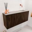 Mondiaz JOYA-DLUX 90cm toiletmeubel - kleur Walnut - Wastafel FAYE positie Rechts Zonder kraangat kleur Glace. SW1422372