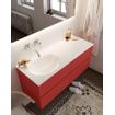 Mondiaz VICA ensemble de meuble de salle de bain - 120cm - meuble sous-vasque fire - 4 tiroirs - lavabo moon gauche - sans trou de robinet version XL 60cm de haut SW1090811