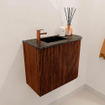 Mondiaz JOYA-DLUX 51.6cm toiletmeubel - ronding rechts kleur Ruby - Wastafel FAYE positie Links 1 kraangat kleur Lava. SW1423644