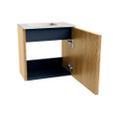 Mondiaz JOYA-DLUX 40cm toiletmeubel - kleur Oak - Wastafel FAYE positie Links 1 kraangat kleur Opalo. SW1422096