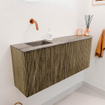 Mondiaz JOYA-DLUX Meuble de toilette 101,6cm - arrondi droit couleur Dusk - Vasque FAYE position Gauche Sans trou de robinet couleur Oza SW1426014