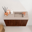 Mondiaz JOYA-DLUX 60cm toiletmeubel - kleur Ruby - Wastafel FAYE positie Rechts 1 kraangat kleur Saba. SW1425573