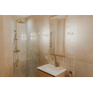 FugaFlow Eccelente Vetro Porte de douche - 100x200cm - charnières - poignée de porte - plat - verre de sécurité clair - Laiton brossé PVD (Or) SW1469515