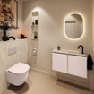 MONDIAZ TURE-DLUX Meuble WC 80cm Rosee. EDEN lavabo Ostra position droite. Avec 1 trou de robinet. SW1105044