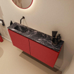 MONDIAZ TURE-DLUX Meuble toilette - 100cm - Fire - EDEN - vasque Lava - position gauche - sans trou de robinet SW1103771