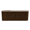Mondiaz JOYA-DLUX Meuble de salle de bains 111,6cm - arrondi droite couleur Noyer - Vasque FAYE position Gauche Sans trou de robinet couleur Arena SW1424361