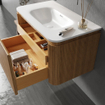 Royal Plaza Terra Edge Wastafelonderkast- 80cm - ribbel - 2 lades - afgeronde hoeken - sandwood (licht eiken) SW1449110