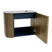 Mondiaz JOYA-DLUX 51.6cm toiletmeubel - ronding links kleur Dusk - Wastafel FAYE positie Rechts 1 kraangat kleur Glace. SW1423159