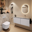MONDIAZ TURE-DLUX Meuble toilette - 120cm - Cale - EDEN - vasque Glace - position droite - sans trou de robinet SW1103223