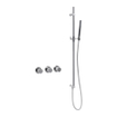 Fortifura Nebbio Badcombinatie-set - thermostaatkraan - glijstang met geïntegreerde wandaansluitbocht - gladde doucheslang - staaf handdouche - badvulcombinatie - chroom SW1238010